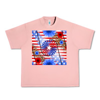 Salmon patriotic usa flag and sunflower Urban Heavy Tee - BundleAndBundleShop