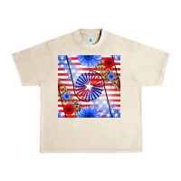 Sandshell patriotic usa flag and sunflower Urban Heavy Tee - BundleAndBundleShop