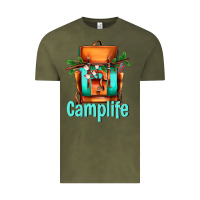 Vintage Olive camp life camp backpack Vintage Tee - AdoDesignShop