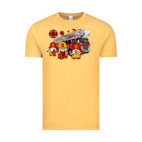 Vintage Mustard fire truck gnomes Vintage Tee - Artiststas
