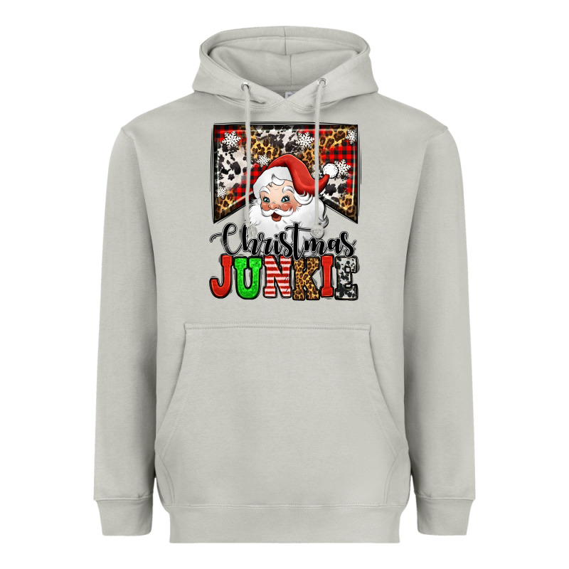 Christmas Junkie Santa Claus Heavyweight Hoodie by Jasminsmagicworld | Teevron