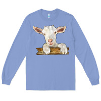 Colony Blue baby cashmere goat Long Sleeve Tee - LillyAllenDesigns