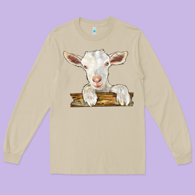 Baby Cashmere Goat Long Sleeve Tee Designed By Lillyallendesigns