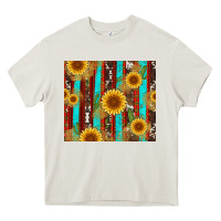 Cream western sunflower cactus serape and cowhide Heavy Core Tee - Artiststas