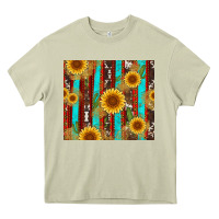 Mossy western sunflower cactus serape and cowhide Heavy Core Tee - Artiststas
