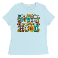Baby Blue a little country a little hood Ladies Tee - texasbilliewilder