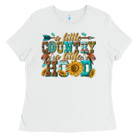 White a little country a little hood Ladies Tee - texasbilliewilder