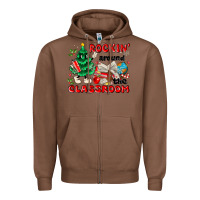 Chestnut rockin around the classroom Zipper Hoodie - MaliasSmallBusiness