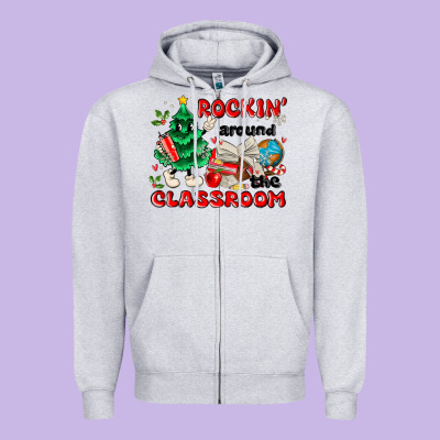 Rockin Around The Classroom Zipper Hoodie Designed By Maliassmallbusiness