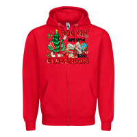 Red rockin around the classroom Zipper Hoodie - MaliasSmallBusiness