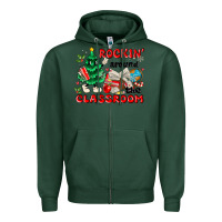 Sports Green rockin around the classroom Zipper Hoodie - MaliasSmallBusiness