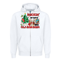 White rockin around the classroom Zipper Hoodie - MaliasSmallBusiness