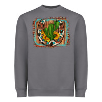 Storm cactus sunflower cowhide horseshoe  background Heavyweight Sweatshirt - Artiststas