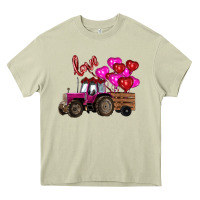 Mossy valentine's day pink tractor with pin heart balloons Heavy Core Tee - RanaPortraitStore