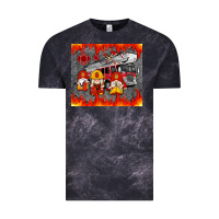 Cloud Black fire truck gnomes Vintage Tee - Artiststas