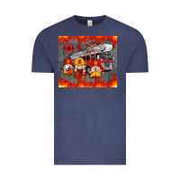 Vintage Denim fire truck gnomes Vintage Tee - Artiststas