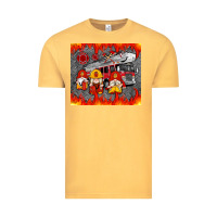 Vintage Mustard fire truck gnomes Vintage Tee - Artiststas