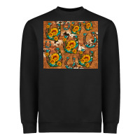 Black sunflower turquoise leopard cowhide horseshoe Heavyweight Sweatshirt - Artiststas
