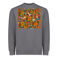 Storm sunflower turquoise leopard cowhide horseshoe Heavyweight Sweatshirt - Artiststas