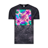 Cloud Black summer beach seamless pattern Vintage Tee - BundleAndBundleShop