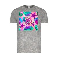 Cloud Rock summer beach seamless pattern Vintage Tee - BundleAndBundleShop
