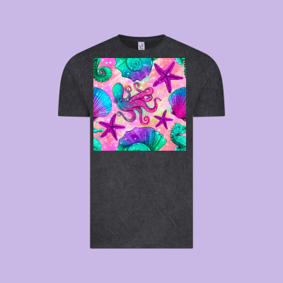 Summer Beach Seamless Pattern Vintage Tee Designed By Bundleandbundleshop