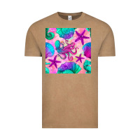 Vintage Coffee summer beach seamless pattern Vintage Tee - BundleAndBundleShop