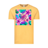 Vintage Mustard summer beach seamless pattern Vintage Tee - BundleAndBundleShop