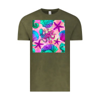 Vintage Olive summer beach seamless pattern Vintage Tee - BundleAndBundleShop
