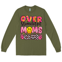 Army Green over stimulated moms club Long Sleeve Tee - JahusDesignShop