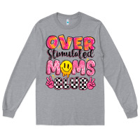 Heather Grey over stimulated moms club Long Sleeve Tee - JahusDesignShop