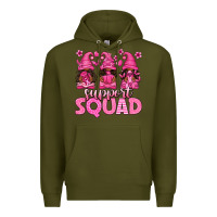 Army Green breast cancer afro gnomies support squad Premium Hoodie - texasbilliewilder