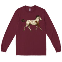Burgundy Appaloosa Horse Long Sleeve Tee - LillyAllenDesigns