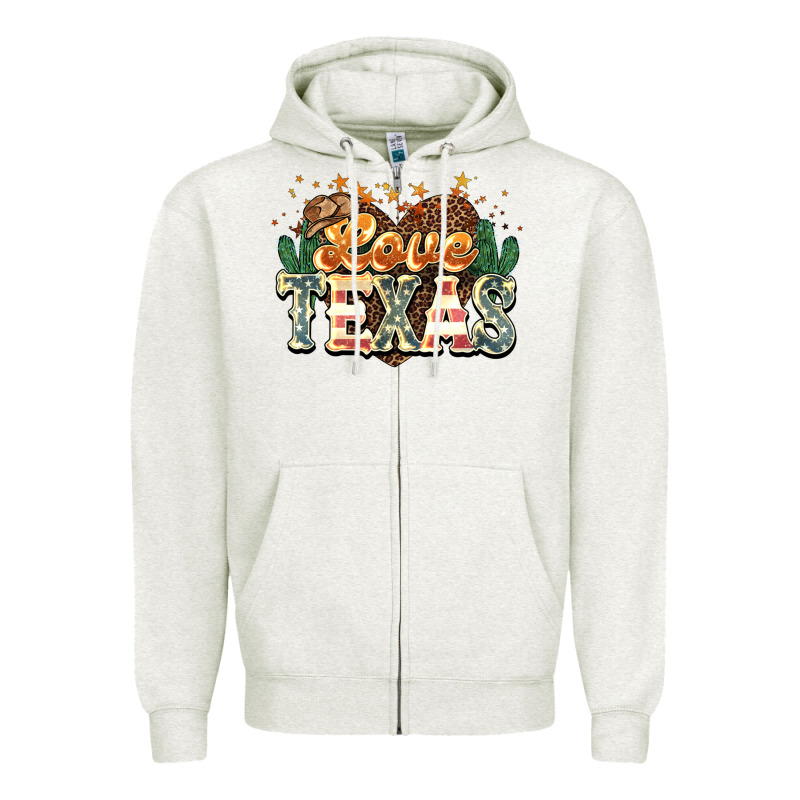 Love Texas Zipper Hoodie by NancyCooperArtShop | Teevron