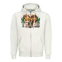 Oatmeal Heather love texas Zipper Hoodie - NancyCooperArtShop