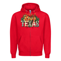 Red love texas Zipper Hoodie - NancyCooperArtShop
