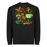 Black mexican tequila margarita and maracas Heavyweight Sweatshirt - AdoDesignShop