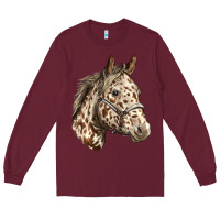 Burgundy appaloosa horse Long Sleeve Tee - LillyAllenDesigns