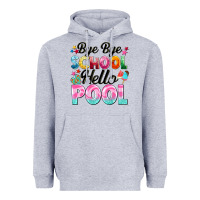 Heather Grey bye bye school hello pool Heavyweight Hoodie - BarkalooDesign