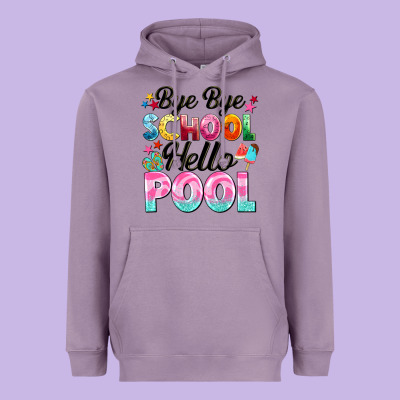 Bye Bye School Hello Pool Heavyweight Hoodie Designed By Barkaloodesign