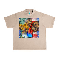 French Oak statue of liberty american flag Urban Heavy Tee - BundleAndBundleShop