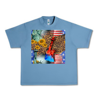 Pebble Blue statue of liberty american flag Urban Heavy Tee - BundleAndBundleShop