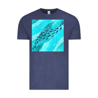 Vintage Denim fish and sea seamless pattern Vintage Tee - BundleAndBundleShop