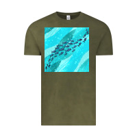 Vintage Olive fish and sea seamless pattern Vintage Tee - BundleAndBundleShop