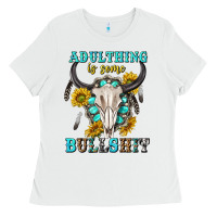 White adulthing is some bullshit with sanflowers and gamstone  tbw Ladies Tee - texasbilliewilder