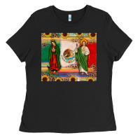 Black mexico flag our lady of guadalupe san judas sunflower Ladies Tee - JahusDesignShop