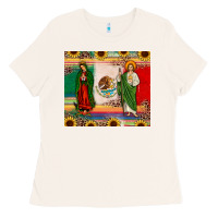 Bone mexico flag our lady of guadalupe san judas sunflower Ladies Tee - JahusDesignShop