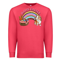 Cardinal Happy Easter Bunny And Egg Basket Rainbow Premium Sweatshirt - RanaPortraitStore