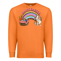Carrot Happy Easter Bunny And Egg Basket Rainbow Premium Sweatshirt - RanaPortraitStore