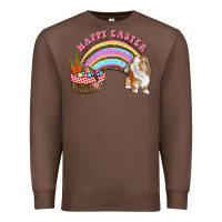 Chestnut Happy Easter Bunny And Egg Basket Rainbow Premium Sweatshirt - RanaPortraitStore